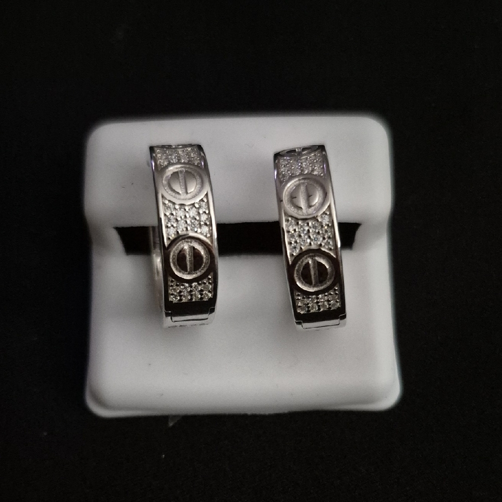 925 Silver “LOVE” Hoop Earrings | 4.5 CT VVS Moissanite